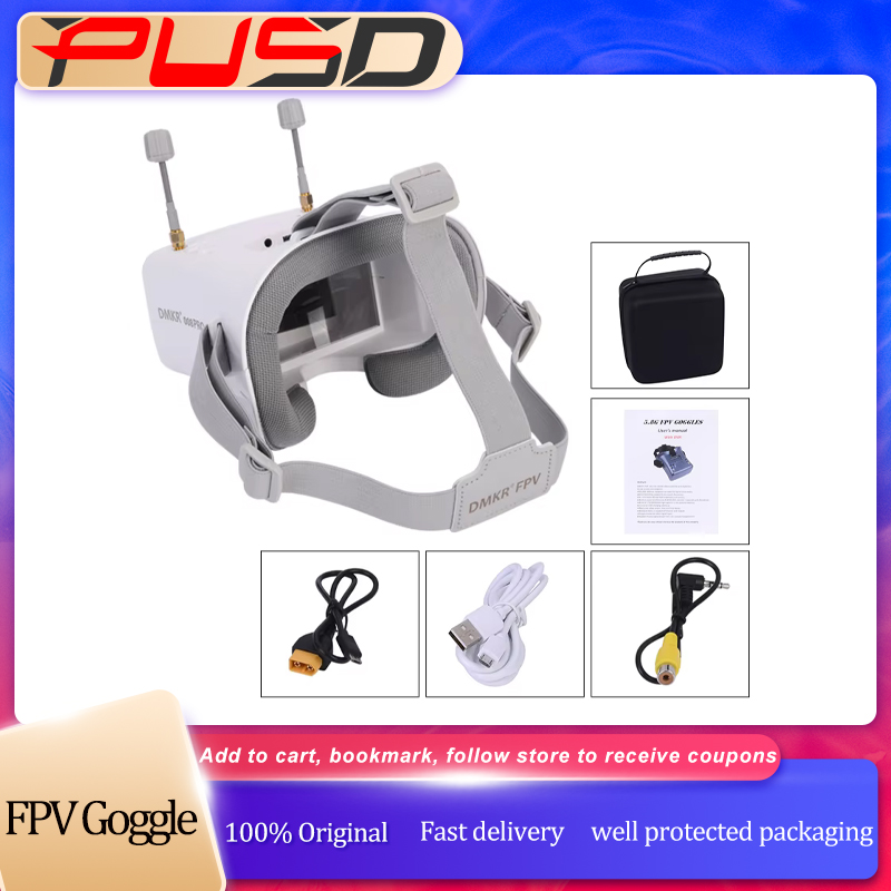 نظارة FPV أصلية 008D PRO بيضاء - مراجعة Drone Racing Goggles وسعره